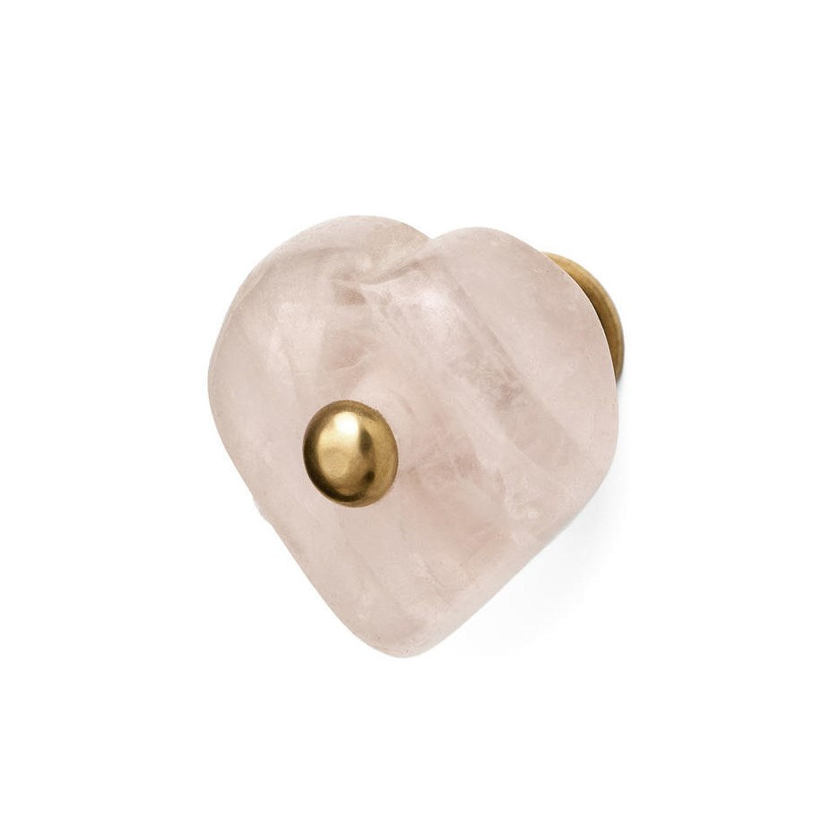 Stone Heart Knob - Pink