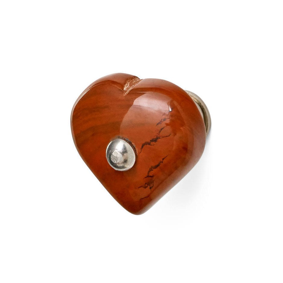 Stone Heart Knob - Red