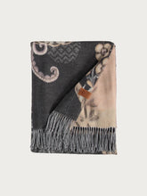 Load image into Gallery viewer, Floral Recycled Polyester Throw - Charcoal

