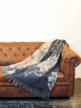 Load image into Gallery viewer, Floral Recycled Polyester Throw - Charcoal

