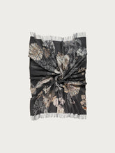 Load image into Gallery viewer, Floral Recycled Polyester Throw - Charcoal
