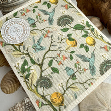Load image into Gallery viewer, Swedish Dish Cloth - Jacobean Hummingbird &amp; Flower
