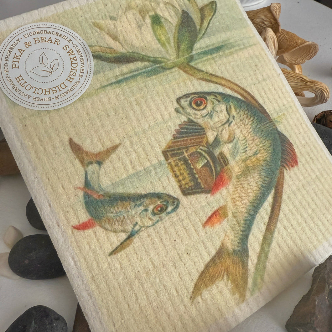 Swedish Dish Cloth - Serenade Fish & Accordion