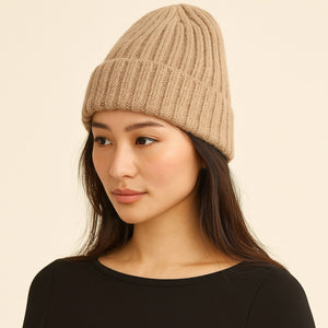 Aspen Cashmere Blend Ribbed Toque - Blush
