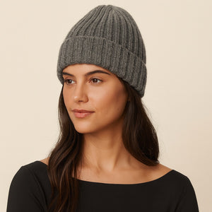 Aspen Cashmere Blend Ribbed Toque - Slate