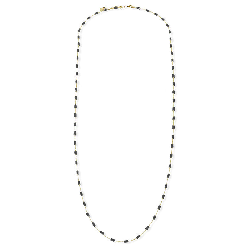 The Addison Necklace - Gold/Black Diamond