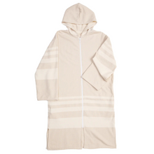 Load image into Gallery viewer, The Gale Terry Lined Zip Poncho - Beige
