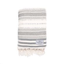 Load image into Gallery viewer, Ophelia Fleece Throw - Black Stripe
