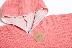 The Pebble Kids Poncho - Coral
