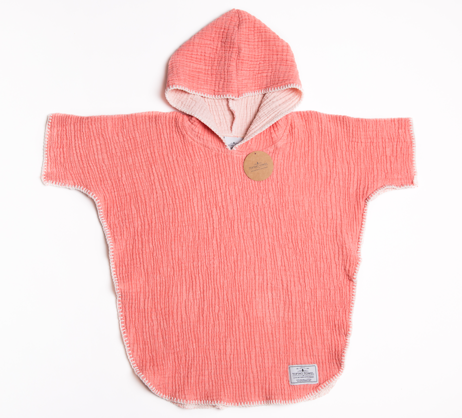 The Pebble Kids Poncho - Coral