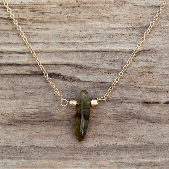 This Is Me Necklace - Gold/Labradorite