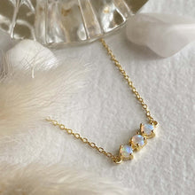 Load image into Gallery viewer, Three Sisters Triple Fire Opal Pendant Necklace - Gold
