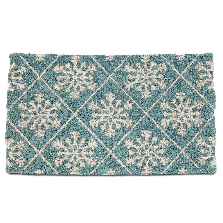 Tiled Snowflake Doormat - Blue/White