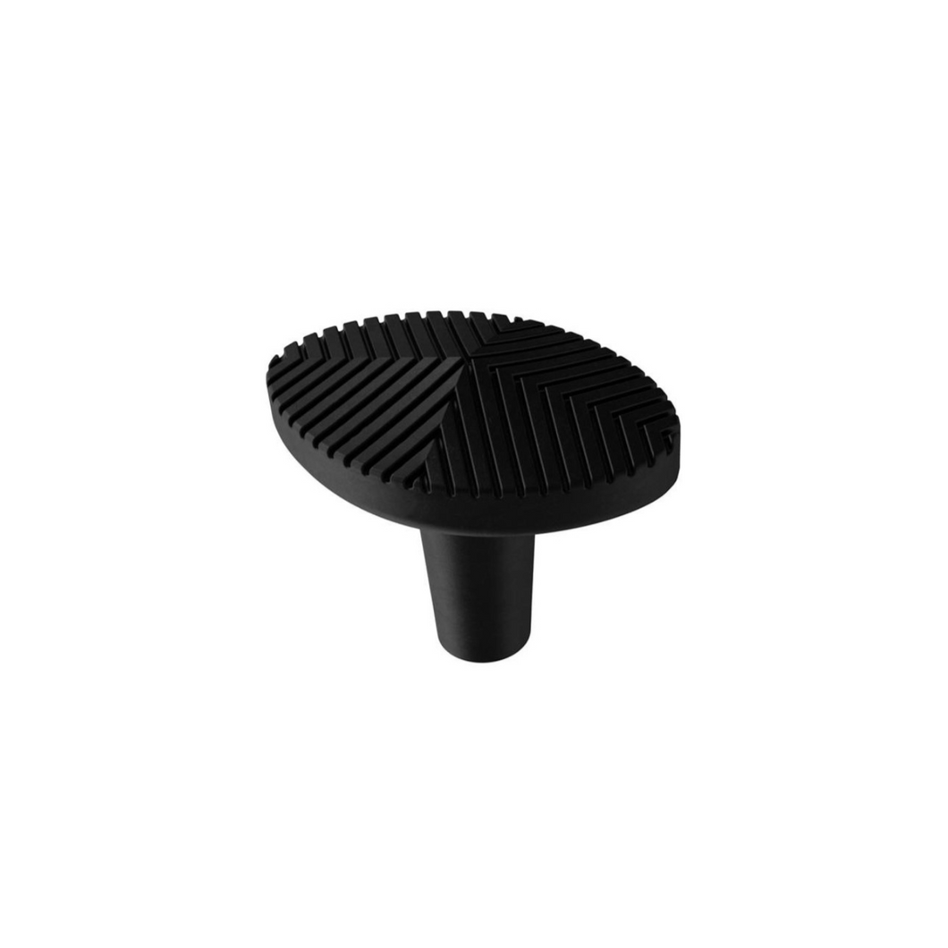 Knob - Modern Herringbone, Flat Black