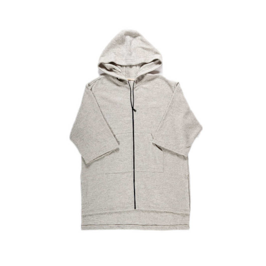 Dover Wool Zip Poncho - Grey