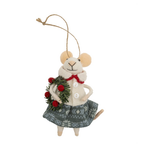Traditional Tabitha Mouse Holiday Ornament