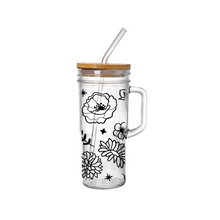 Load image into Gallery viewer, Glass Tumbler - Intricate Flowers
