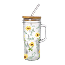 Load image into Gallery viewer, Glass Tumbler - Sunflower Patch
