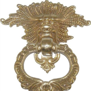 Victorian Style Lion Head Ring Pull Cast Brass