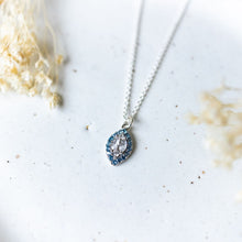 Load image into Gallery viewer, Vienna Necklace, Silver - Sky Blue/ Clear
