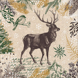 We care Luncheon Napkins - Christmas Deer