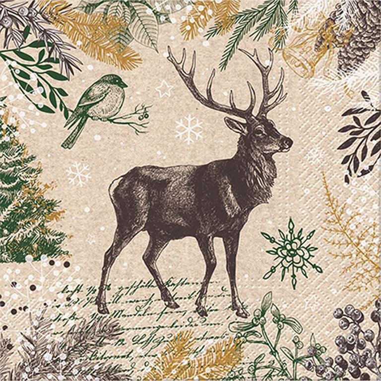 We care Luncheon Napkins - Christmas Deer