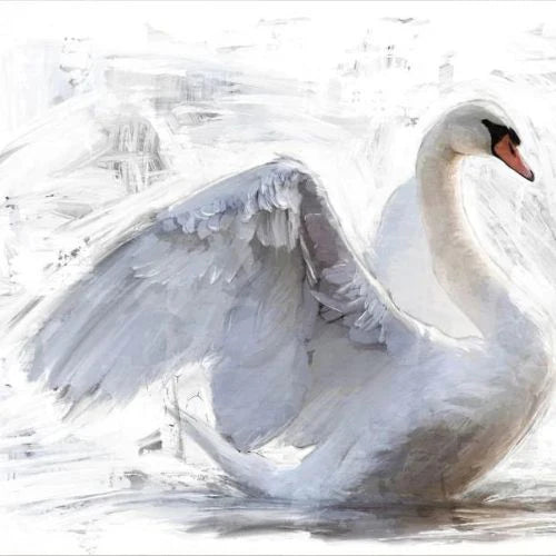 White Swan REVERSED Decoupage Paper - 24