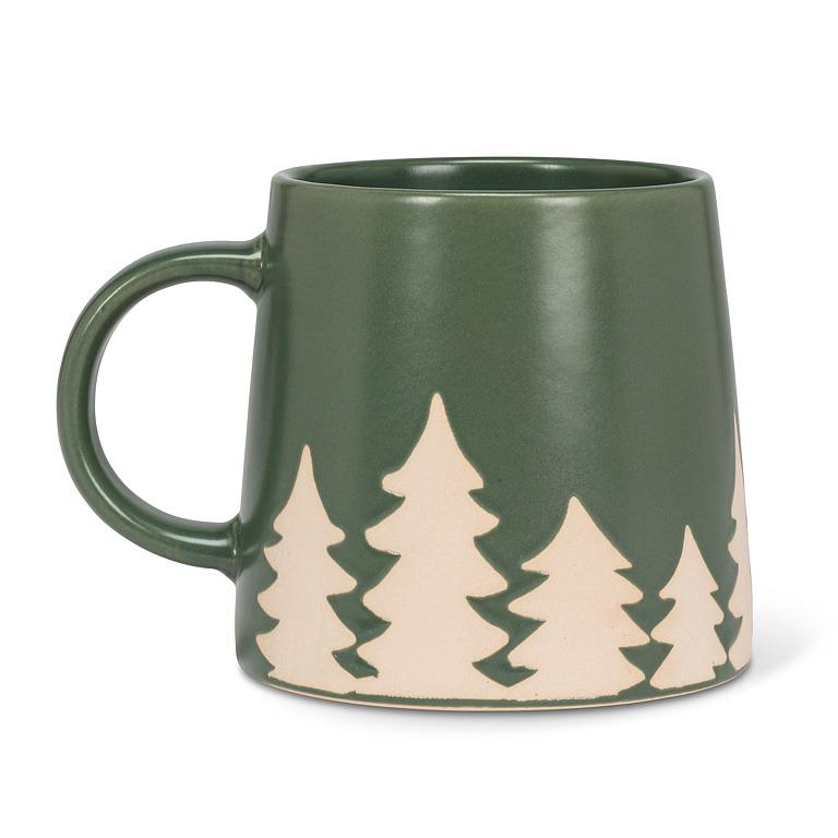 Wide Base Mug - Pine Trees