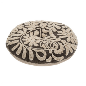 Wildflower Round Pillow - Charcoal