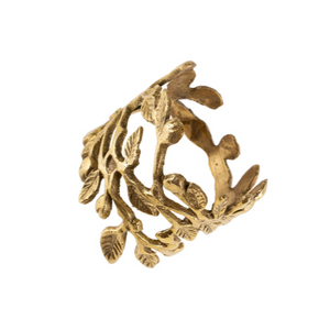Winterberry Brass Napkin Ring, Set of 2