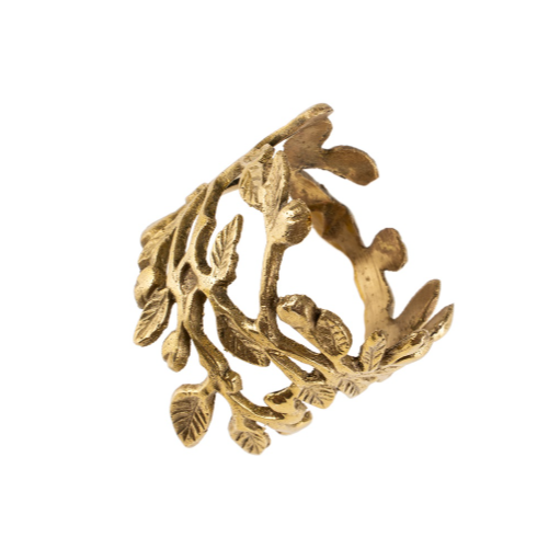 Winterberry Brass Napkin Ring, Set of 2