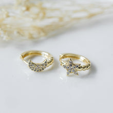 Load image into Gallery viewer, Wish &amp; Wonder Hoops, Gold - Clear
