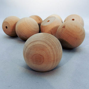 Wood Ball Knob - 1 - 1/2 Inch