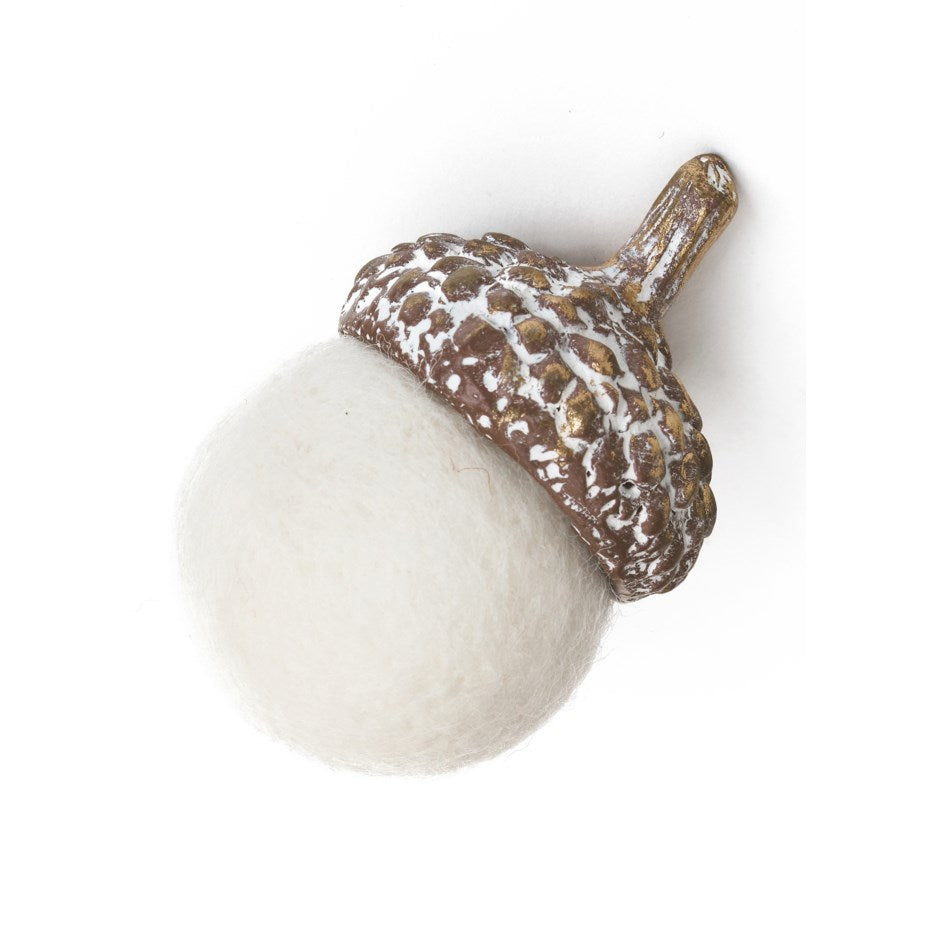 Wool Acorn, Small - White