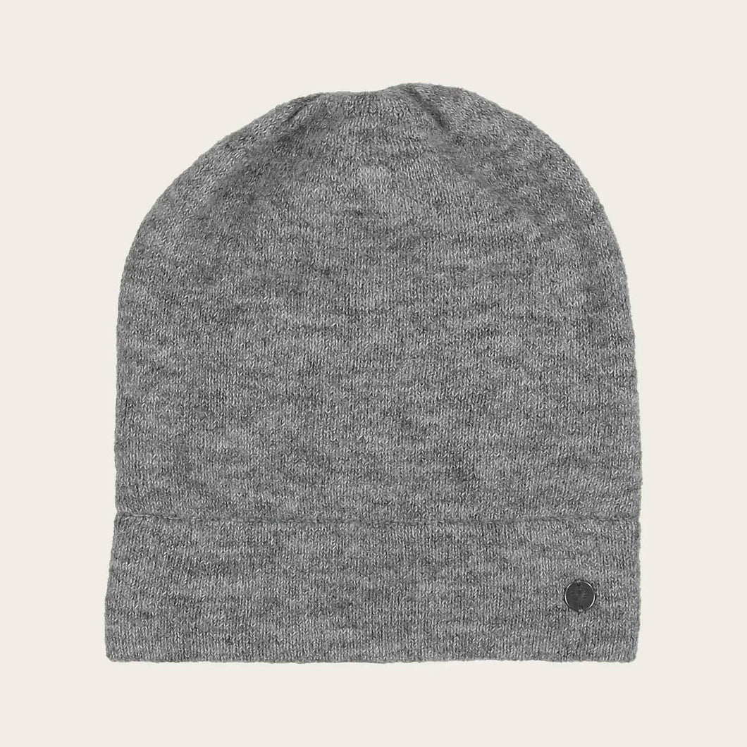 Wool Blend Knitted Beanie - Grey