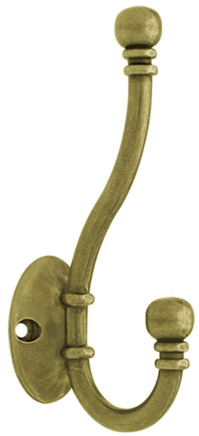 Ball End Double Coat Hook 5 1/8 Antique Brass – Red Brick Emporium