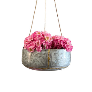 Hyrum Round Hanging Pot - Galvanized