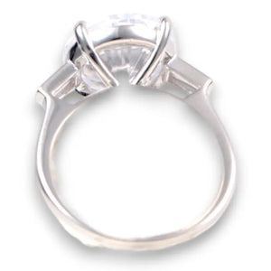 Round Cut Ring - White Gold Plated Sterling Silver