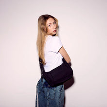 Load image into Gallery viewer, Rea Nylon Crossbody Moonbag - Black
