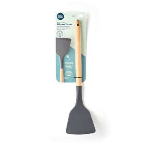 Solid Turner - Silicone With Beech Wood Handle