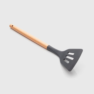Slotted Turner - Silicone With Beech Wood Handle
