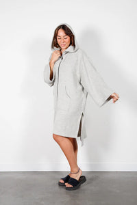 Dover Wool Zip Poncho - Grey