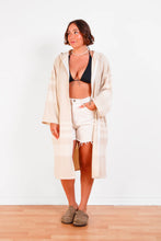 Load image into Gallery viewer, The Gale Terry Lined Zip Poncho - Beige
