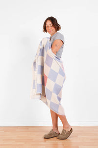 The Beckon Checkered Towel - Blue Mix