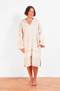The Gale Zip Poncho - Beige