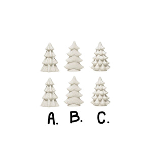 White Small Stoneware Trees