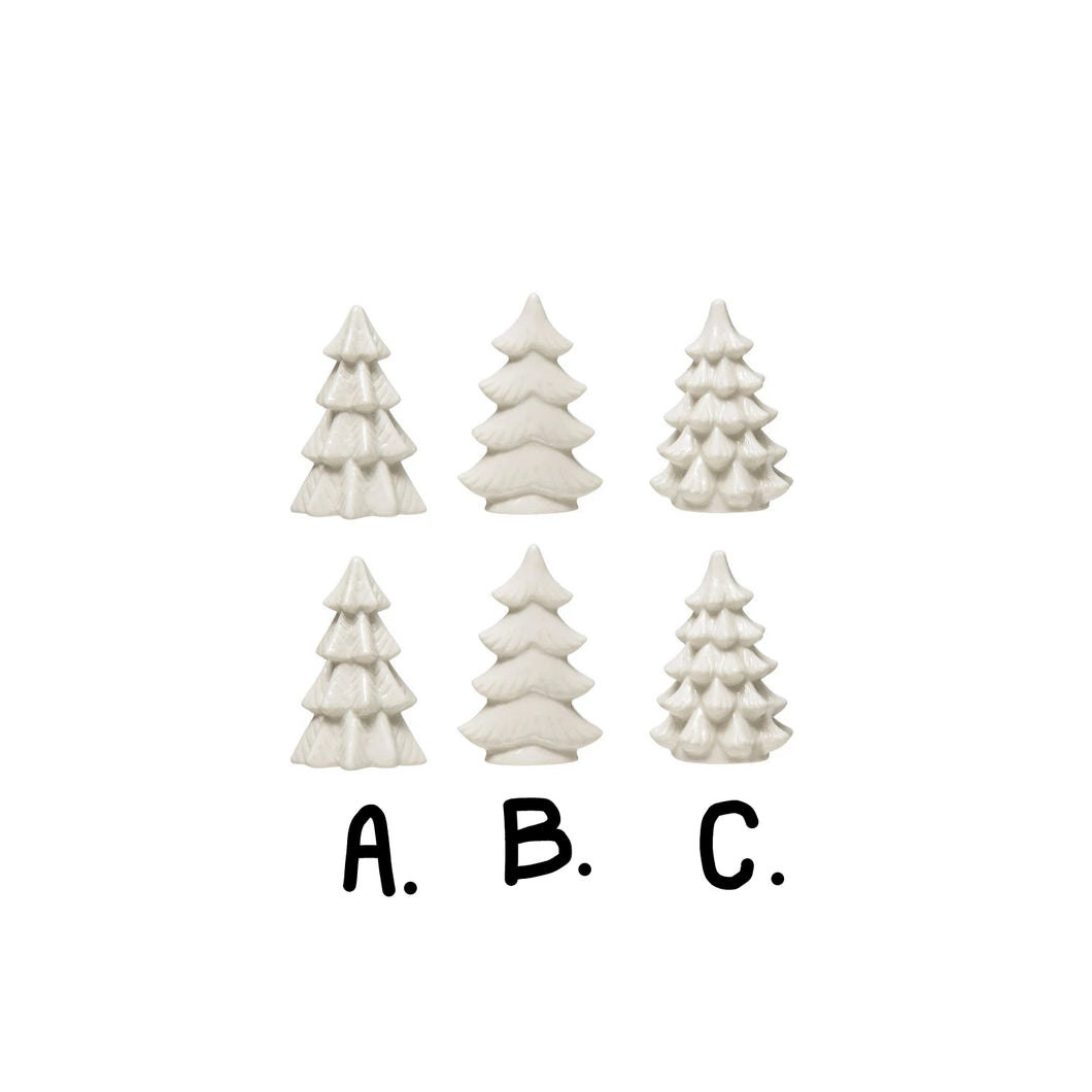 White Small Stoneware Trees