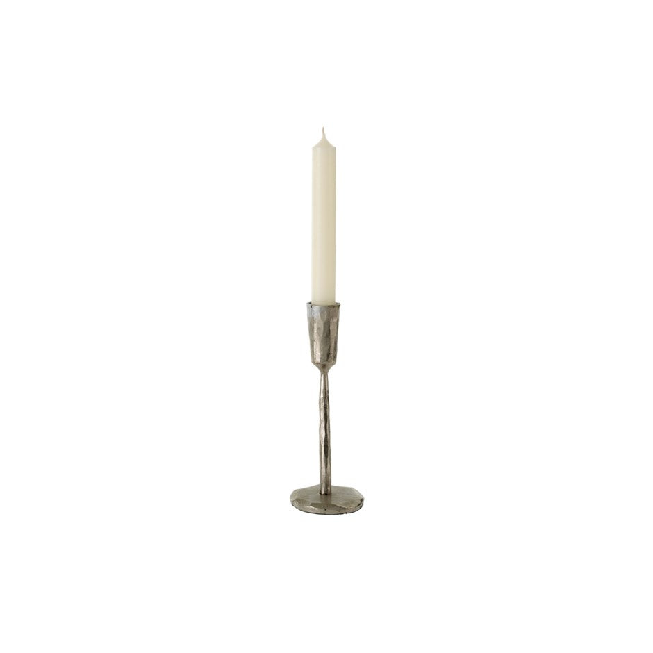 Luna Forged Candlestick - Silver