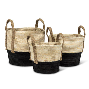 Round Baskets with Jute Handles