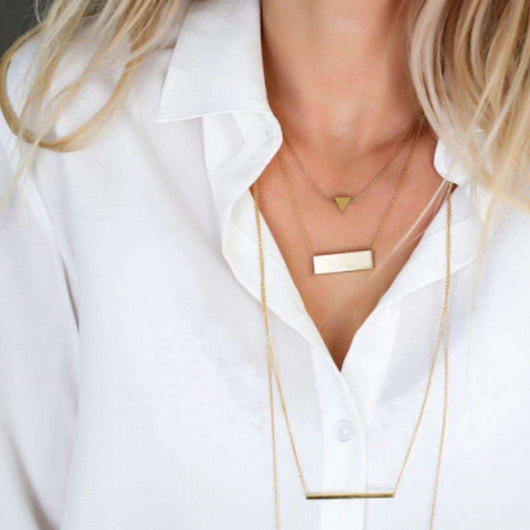 Luxe Rectangle Necklace - Gold